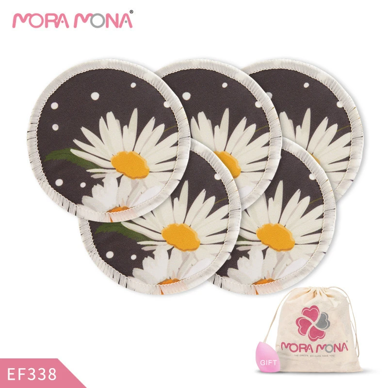 Mora Mona 8cm Reusable Makeup Remover Pads (5pcs Pack) With Washable Laundry Bag