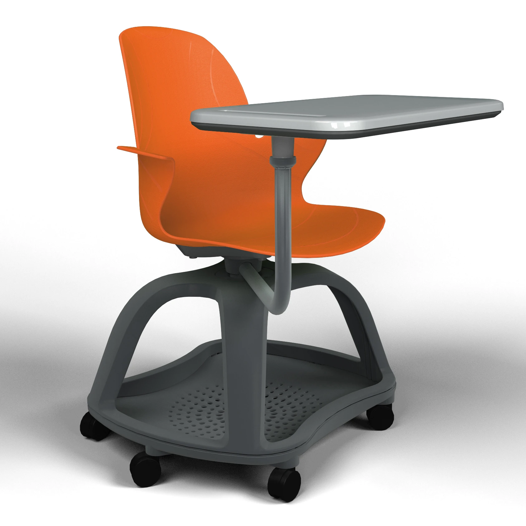 MOST DURABLE & FUNCTIONAL  STUDENT CHAIR WITH MOBILE WRITING TABLET - SPICE ORANGE