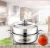 Import Multifunctional Stainless steel steaming pot 2-layer steamer casserole Tempered Glass Lid and handles from China
