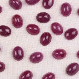Natural Indian Mine Pink Ruby 9 X 7 MM Cabochon Shaped Loose Gemstone At Very Cheap Price