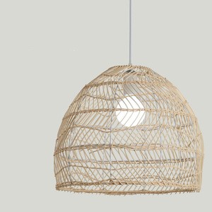 Natural Rattan Home Deco Hanging Lamps shade for Living Room Foyer Loft Suspension Luminaire E27 Fixtures
