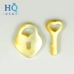 Natural White/Pink/Grey/Gold Color Mother Of Pearl Lock And Key Shaped MOP Crafts