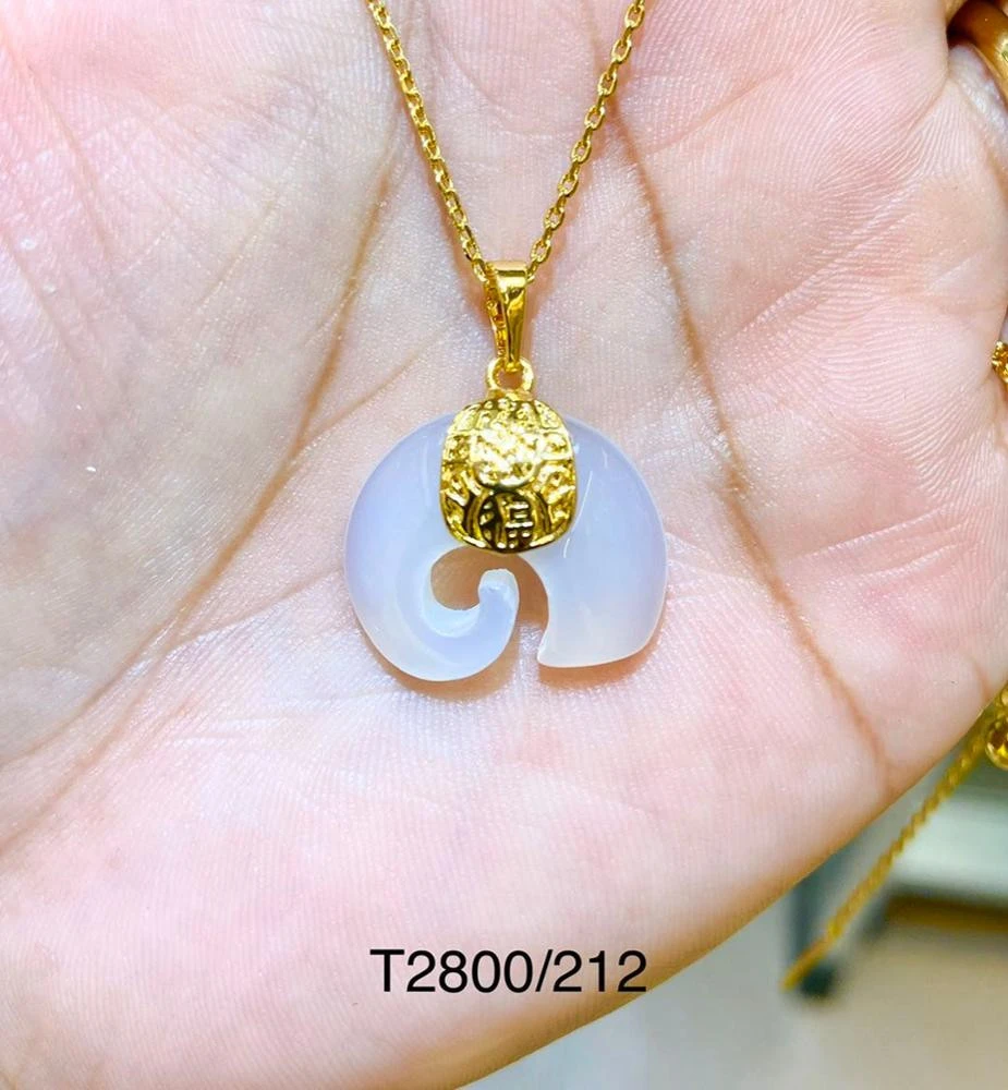 Necklace-212 Xuping personalized necklace jewelry custom simulated white jade pendant Chinese necklace