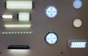 New 10-30V UV PC Round LED Car Caravan RV Courtesy Light Ceiling Dome Lamp Interior Light With Chrome Housing