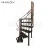 Import new design black color  metal curved stair railing kits  price for interior from China