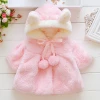 New design lovely hoody button warm winter baby coat