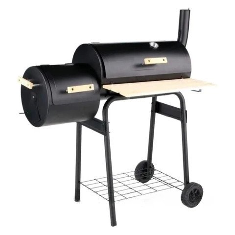 New Design outdoor Double oil drum Smokeless grill trolley commercial large bbq grill for garden party