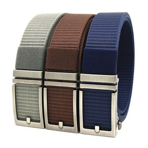 New Nylon Belt Automatic Buckle Belts No Ratchet Men&#39;s Canvas Belt Polyester Outdoor wholesale LQbelt Factory