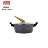 New products best price wheat rice stone series soup pot non-stick aluminum marble coating casserole