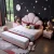 Import New Scalloped Headboard Velvet Upholstered bed girl princess pink velvet bed princess kids bed from China