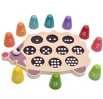 New shape hot sale wooden educational toy number matching game Wooden toys hedgehog numbers game Wooden digital matching toys