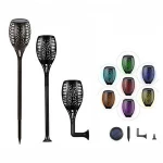 New solar garden light flame torch light RGB color for pathway IP65 waterproof energy saving ABS backyard path light