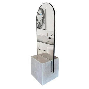 New Style Special Size LED Gold Wall Mirror Station Used Station For Sale Lighted Salon Stations