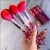Import newest 3 pcs makeup tools with red pouch professional animal hair Brush OEM makeup brushes from China