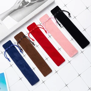 Newest Hot Luxury Thick Drawstring Pen&#39;s Velvett Pouch Customized Color and Logo Pen Gift Bag
