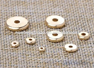 NHTZ-2 Wholesale Flat Disc Rondelle Spacer Beads Metal Coin beads hot bracelet jewelry finding supplies