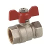 Nickel plated brass butterfly handle ball valve with union