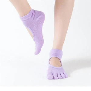 OEM Cheap Elastic Fashion Knitted Toe Yoga Socks Non Slip Yoga Socks