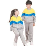 OEM custom Children's Clothing color block school uniform design with picture