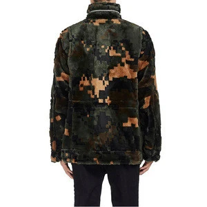 OEM Factoy Custom Mens Winter Digital-Camouflage Faux-Fur Field Jacket Coat