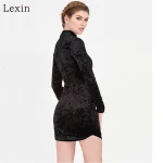 OEM Long Sleeve Skirt Girls Party Formal Black Casual Dresses