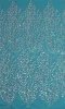 OEM wholesale wedding silver sequin embroidery lace fabric for bridal