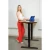 Import Office Furniture Natural Bamboo Curved Electric Height Adjustable Desks Sit Stand escritorio de oficina from China