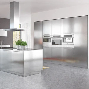 OPPEIN Modern Simple Design Stainless Steel Kitchen Cabinet