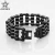 Import OUMI Biker Style Black Thick Stainless Steel Motorcycle Bracelet Jewelry For Men from China