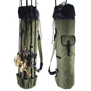 Outdoor Big Round Size Nylon Shoulder Backpack Fishing Rod Bag for Fishing Tools