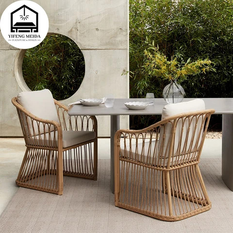 Buy Outdoor Garden Furniture Nordic Aluminum Frame Woven Wicker Outdoor