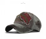 Outdoor Leisure Cap Tiger Head Embroidered Cotton 6 Panel Embroidery Baseball Cap