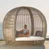 Outdoor rattan sofa garden creative leisure round bed balcony outdoor high-grade rattan art birdcage bed