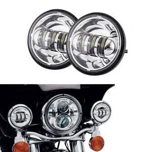OVOVS chrome/black 12v 30w 4.5inch led fog lamp replacement for harley in auto lighting system