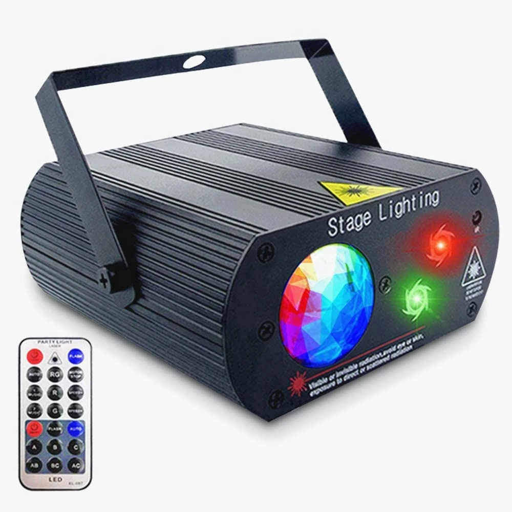 Party Disco Ball Lights with Remote Control LED RGB Sound Activated Strobe Lighting Ocean Wave Water Ripple Laser Light