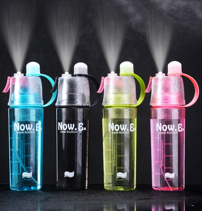 Plastic BPA Free Leak Drinking Sport Water Bottle With Mist Spray