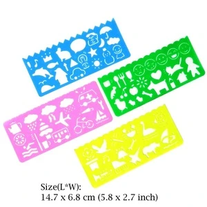 Plastic Cheap Custom Kids Stationery Plastic Drawing Template Stencils/Stencil Set For Painting