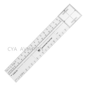 Plastic Custom Navigation Plotter Folding Aviation Ruler with COURSE LINE and Protractor for Pilot Map Reading