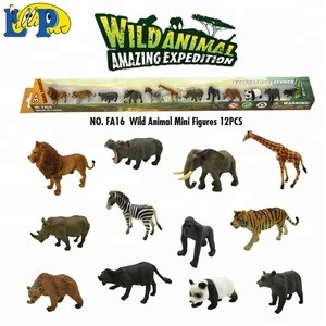 Plastic wild animal figure 12 styles realistic animal models