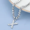 Plated Stainless Steel Jewelry Pendant Letter Necklace Chain Crystal Personalized Acrylic Diamond Name Letter Initial Necklace