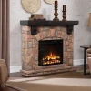 Polystone electric fireplaces Mgo mantel with Heater Electric Fireplace