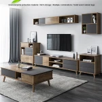 Popular modern design Wood Cabinets tv stand coffee table Living Room Furniture
