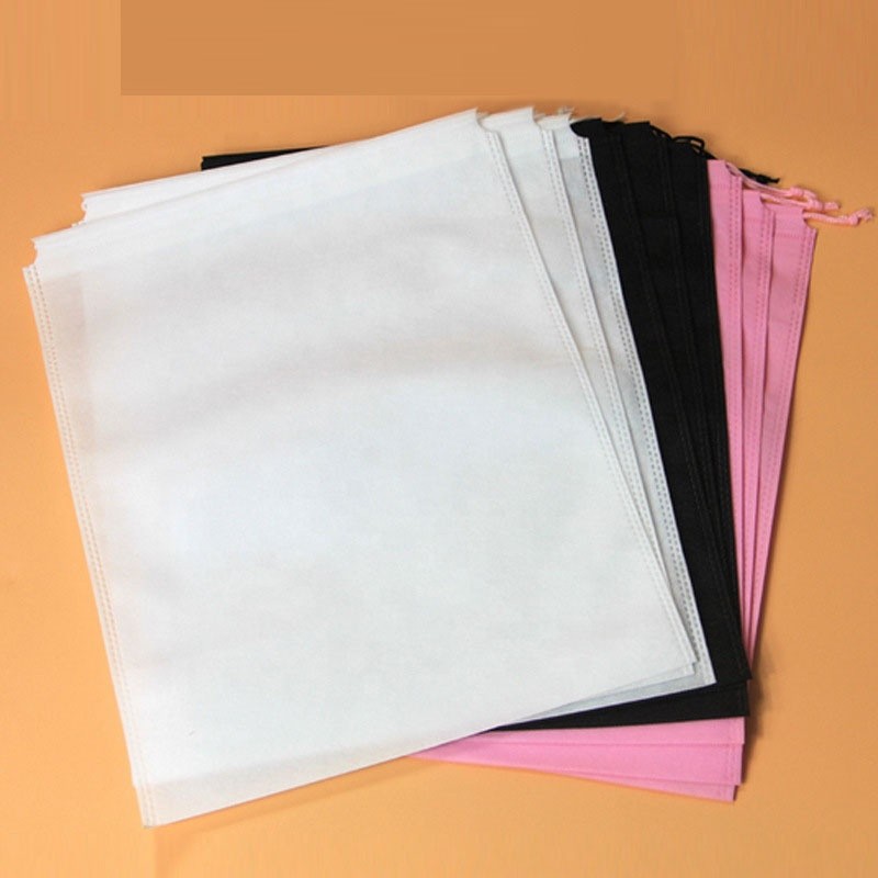 Portable Advertising With Drawstring Environmental Protection Packaging Storage Bag With Customized Logo Non Woven Bag