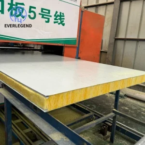 Portable Office Building Glass Wool Sandwich Wall Panel Flame Retardant Materials