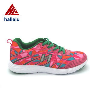 Printing Nylon High Elastic EVA Outsole Sport Shoes Lace Up Colorful Summer Body Building Running Shoes