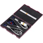 Professional Cutting Pressing Plier Set Drilling Holder Repair Tool for Rimless Glasses Frames Dark Red Glasses Repair Accessory