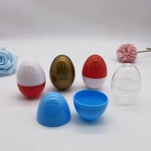Promotional cheap Colorful Plastic Crafts Gift Easter egg toy kids small empty capsule surprise egg toy