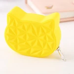 Promotional Molded Cute Animal Shape Geometric Keychain Organizer Waterproof Cat Mini Silicone Rubber Dollar Store Coin Purse