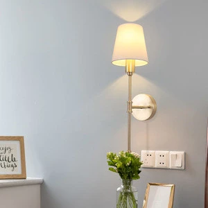 Reading Light Bedside Lighting Wall Lamp golden Modern Luminous Led with cloth shade