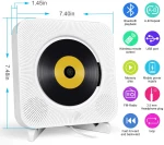 Remote Control Wall Mounted Portable CD Player with Bluetooth USB